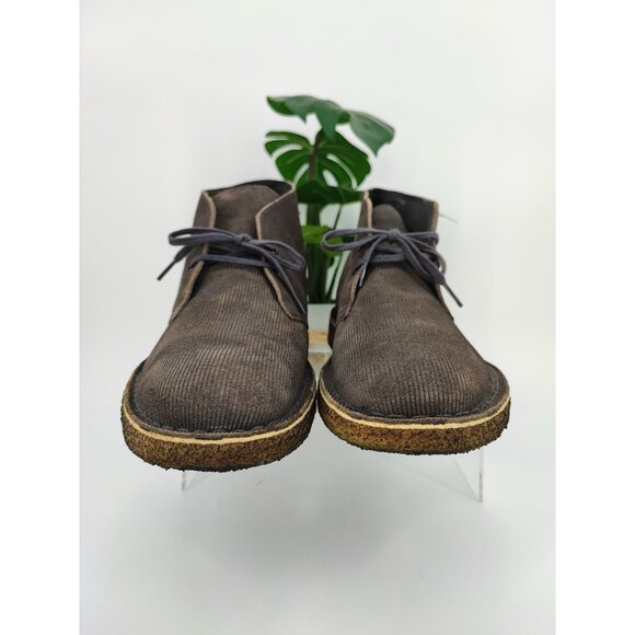Clarks Desert Trek Men\'s Size 10.5 US M Gray Corduroy Leather Chukka Boots 34316 main image 5